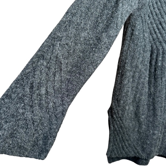 Anthropologie Moth Soft Mixed ribbed knit wool blend Cardigan Sweater Gray XL - Picture 6 of 13